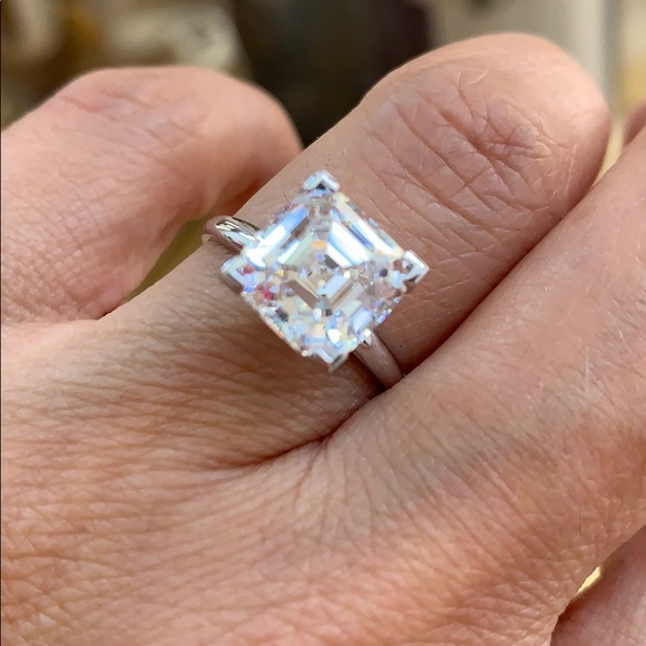 Jewelry 14k White Gold 4ct Asscher Cut Engagement Ring Poshmark